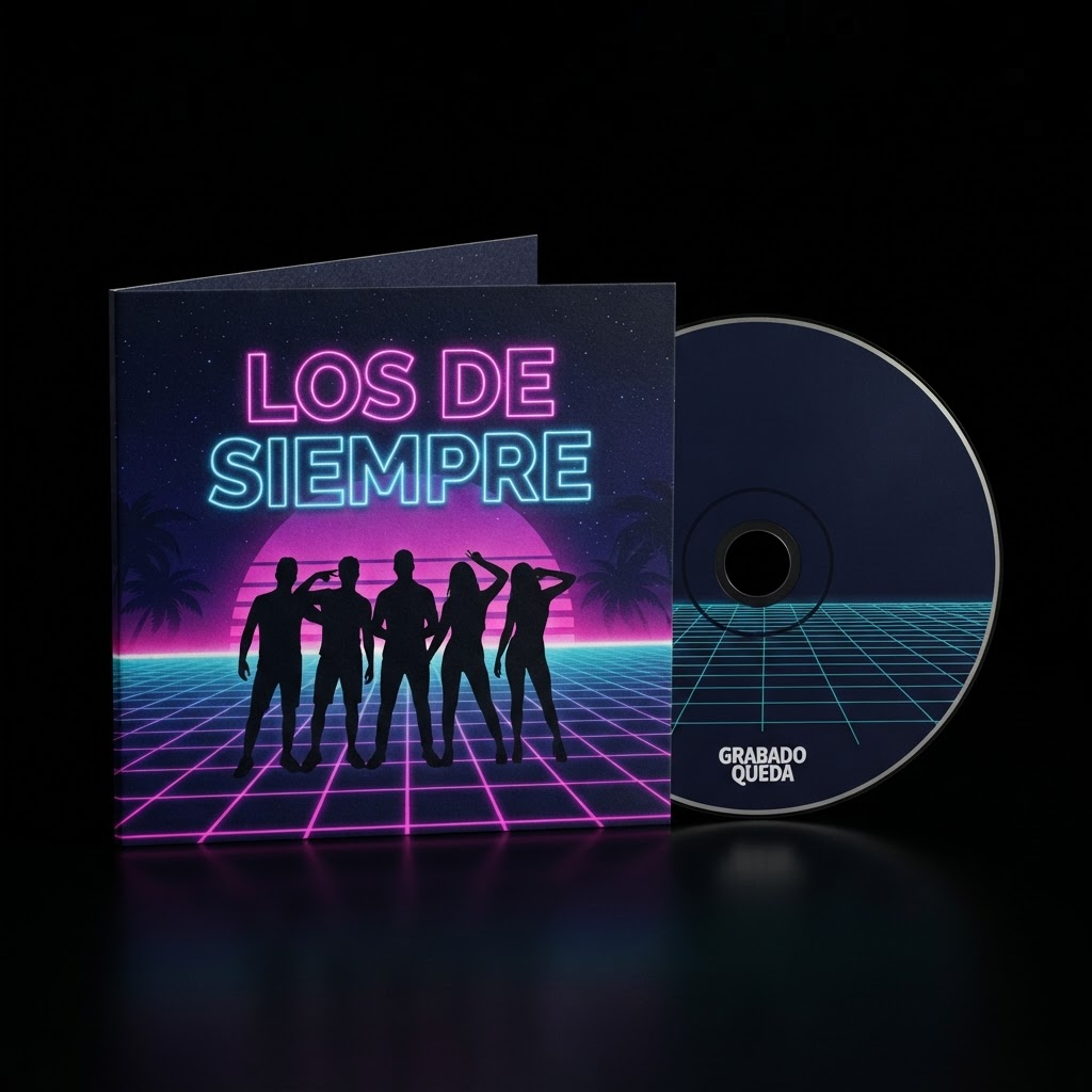 Álbum de neón titulado Los de siempre junto a su CD