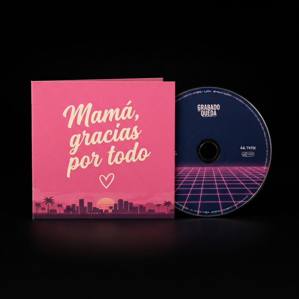 Álbum rosa dedicado a mamá junto a su CD