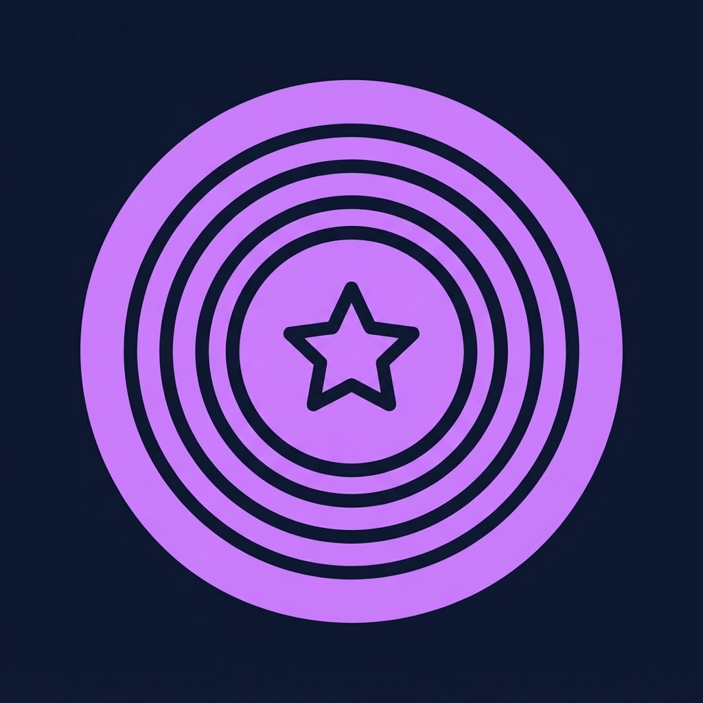 Icono de un disco de vinilo con una estrella